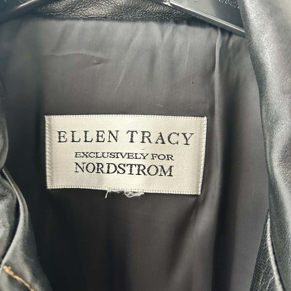 Ellen Tracy Black Leather Zip Jacket - Picture 3 of 7